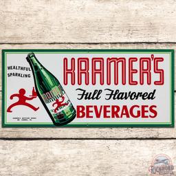 Kramer's Full Flavored Beverages SS Tin Sign w/ Bottle Mt. Carmel PA