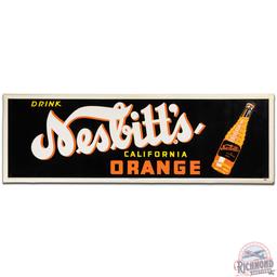 Drink Nesbitt's California Orange Embossed SS Tin Sign w/ Bottle