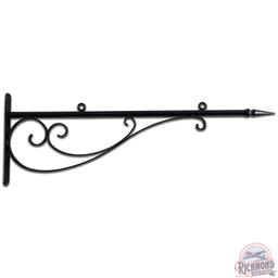 Modern Metal Sign Hanging Bracket w/ Scroll and Finial