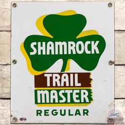 Shamrock Trail Master Regular SS Porcelain Gas Pump Plate Sign