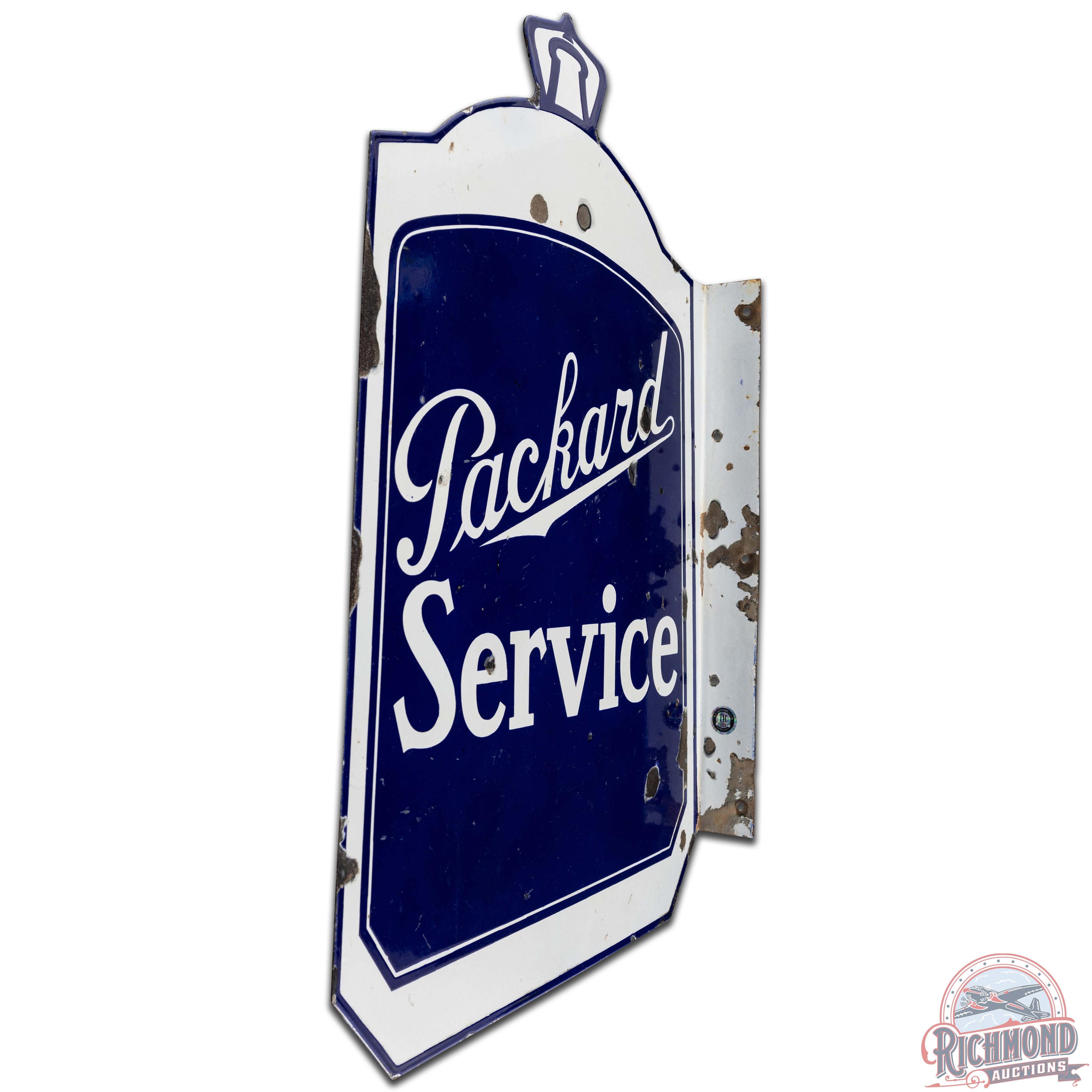 Packard Service Die Cut DS Porcelain Flange Sign