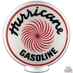 Rare Hurricane Gasoline 13.5" Complete Gas Pump Globe w/ Wide Milk Glass Body