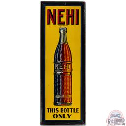 Nehi Beverages "This Bottle Only" Emb. SS Tin Sign Columbus GA