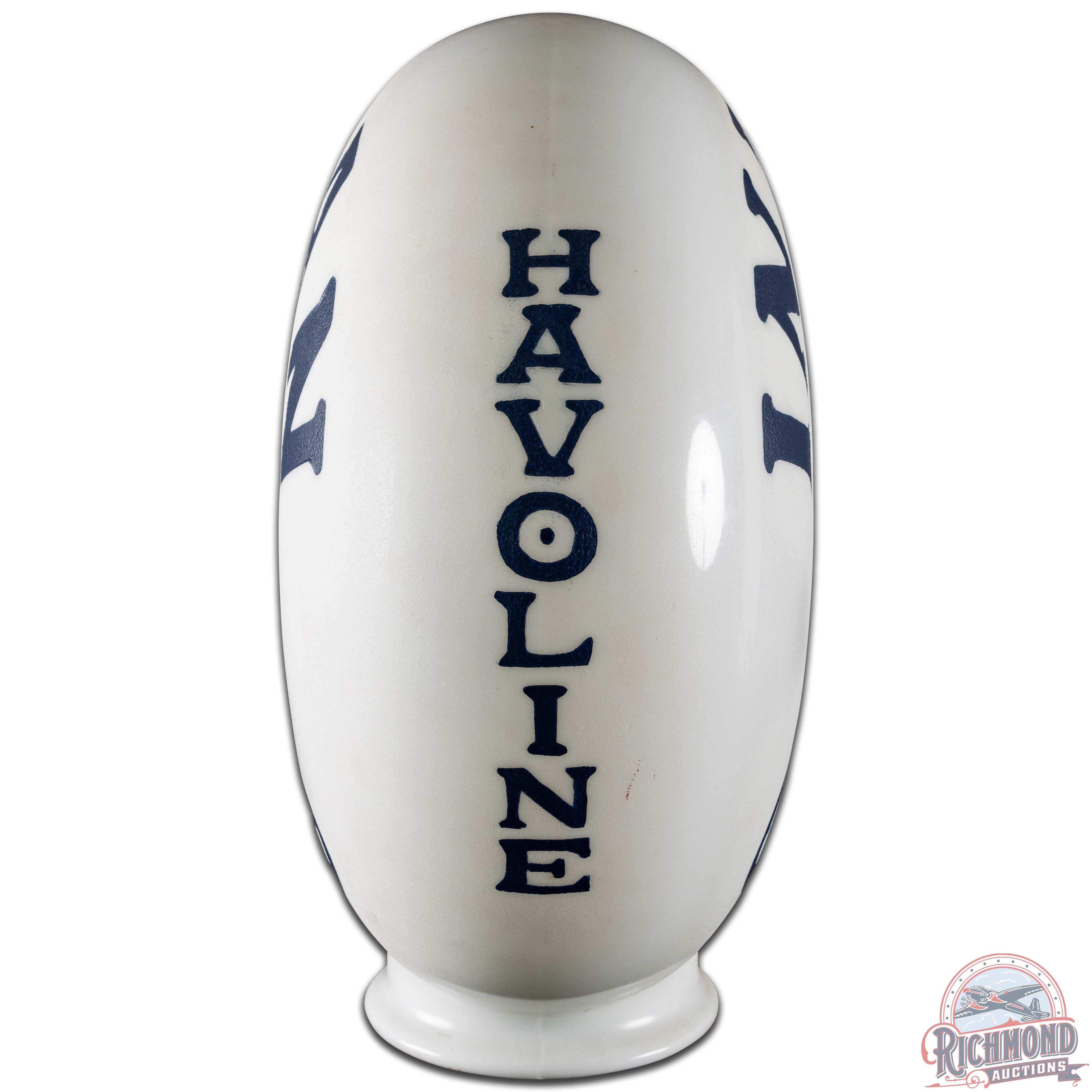 Havoline Indian Gas OPE Milk Glass Gas Pump Globe Body w/ Bullseye