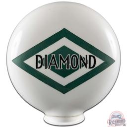 D-X Diamond Gasoline OPE Milk Glass Gas Pump Globe Body