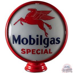 Mobilgas Special Gasoline 16.5" Gas Pump Globe Lenses w/ Metal Body