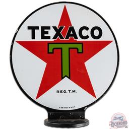 1938 Texaco Gasoline DS Porcelain Globe Sign "Black T"