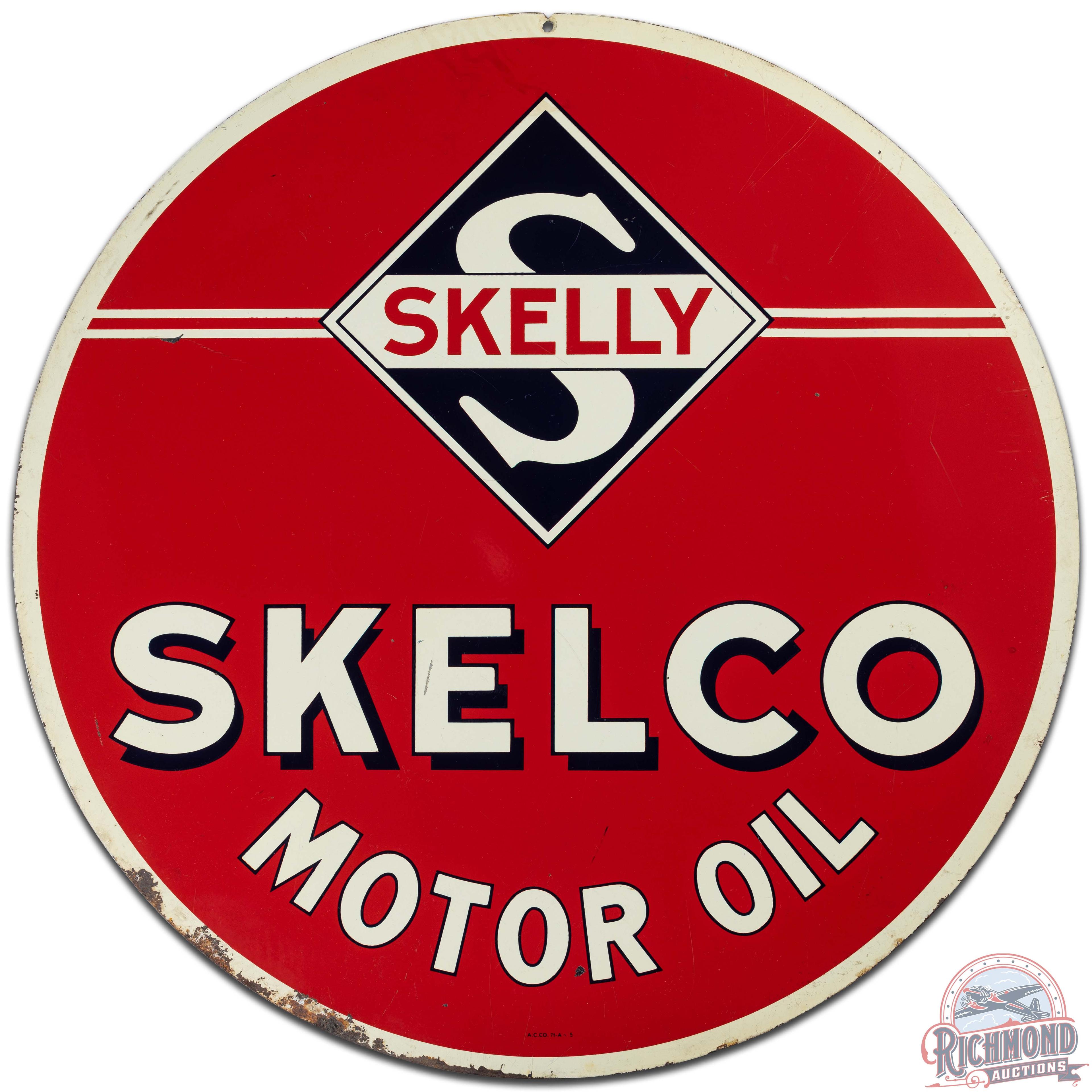 Skelly Tagolene Skelco Motor Oil 30" DS Tin Sign w/ Logo