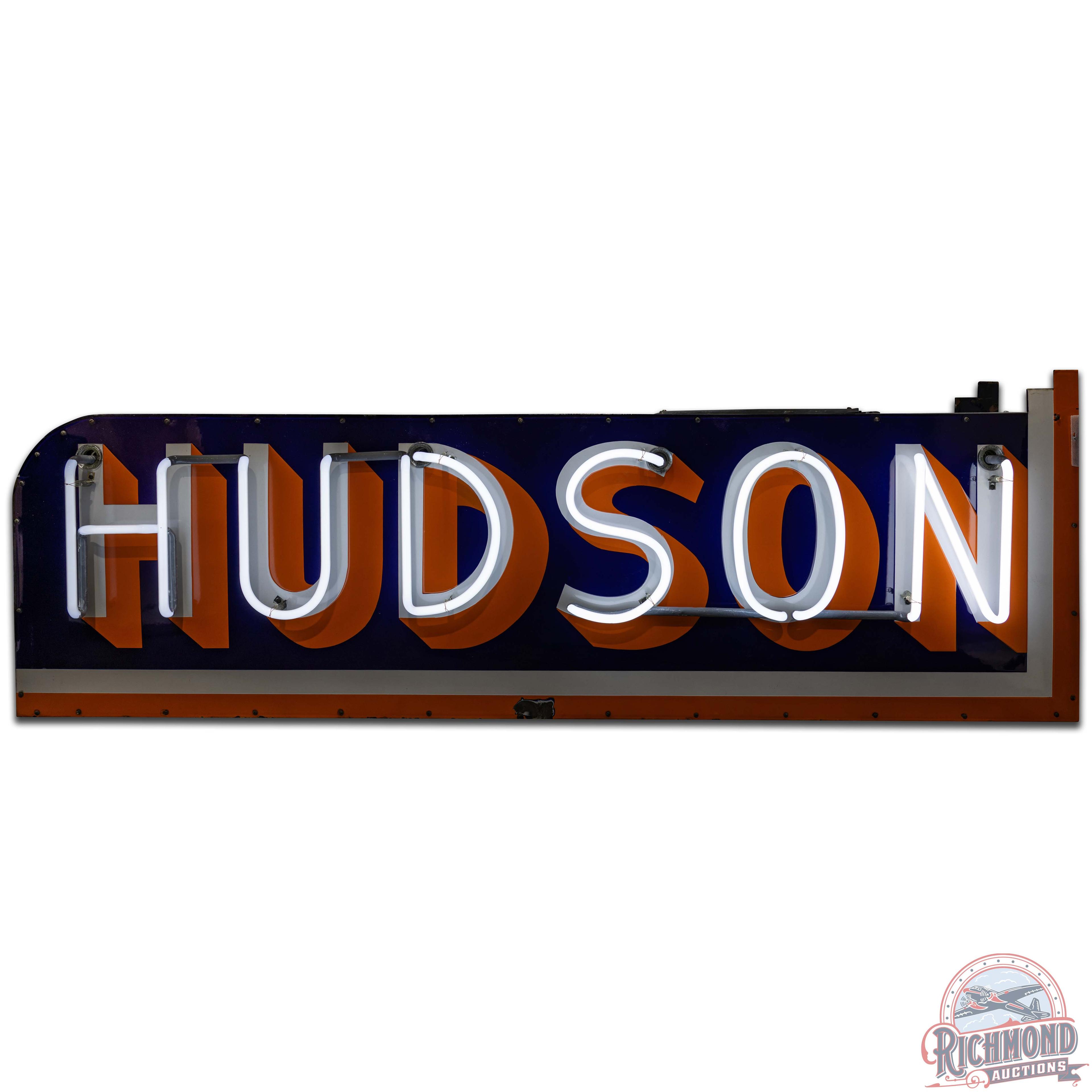 Rare Hudson Die Cut DS Porcelain Neon Sign