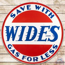 Save With Wides Gas For Less 6' DS Porcelain ID Sign w/ Ring
