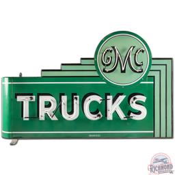 Rare GMC Trucks DS Porcelain Neon Sign w/ Drop Shade Lettering