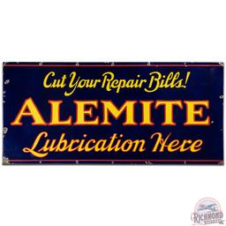 Alemite "Cut Your Repair Bills!" Lubrication Here SS Porcelain Sign
