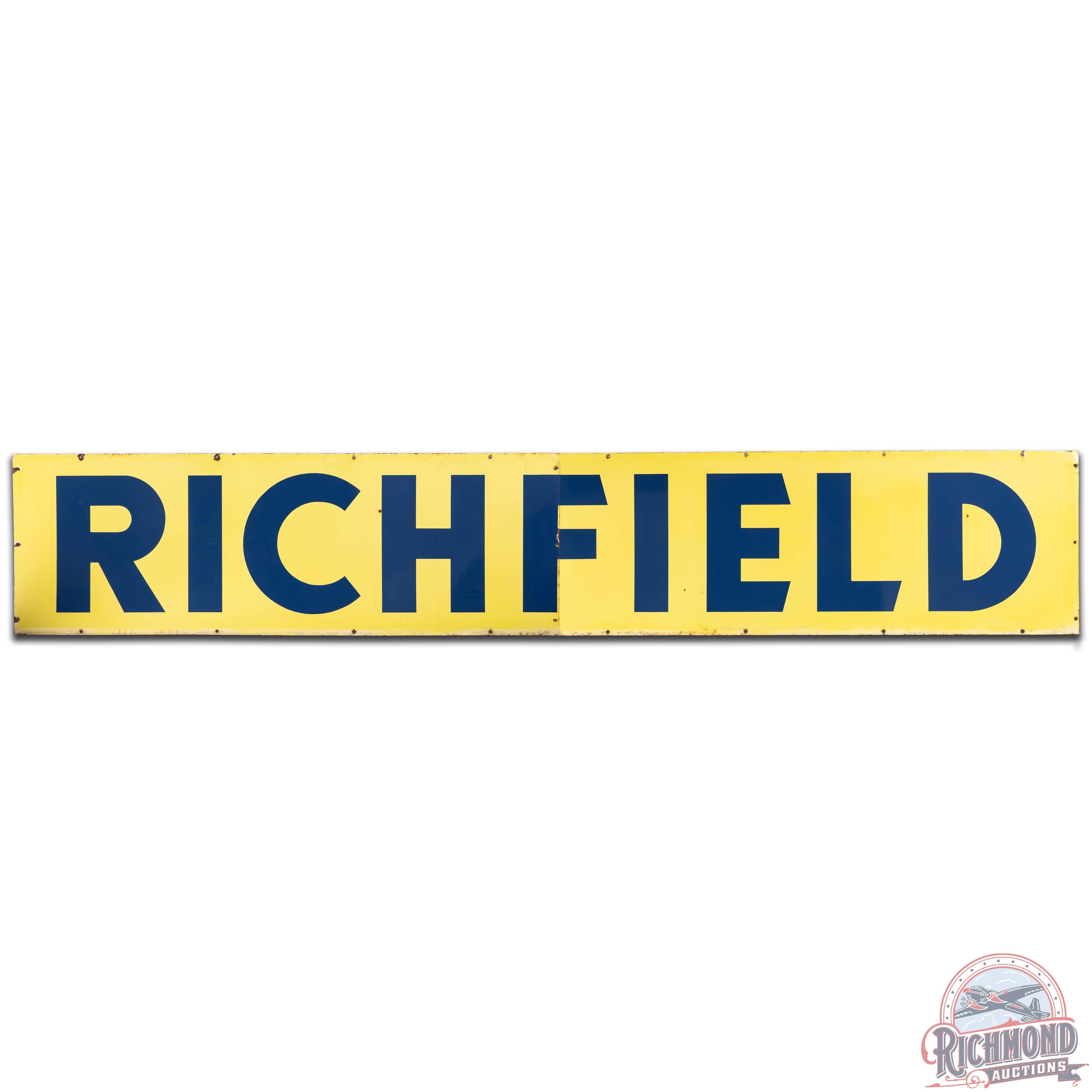 Richfield Gasoline 2-Piece DS Porcelain Station Sign