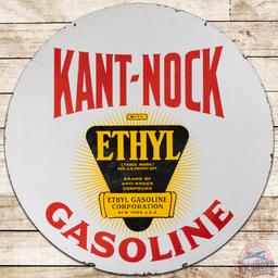 Kant Nock Ethyl Gasoline 30" DS Porcelain Sign w/ Logo