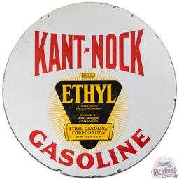 Kant Nock Ethyl Gasoline 30" DS Porcelain Sign w/ Logo