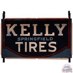 Early Kelly Springfield Tires Double Sided Milk Glass Neon Sign Flexlume