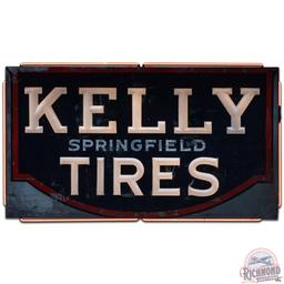 Early Kelly Springfield Tires Double Sided Milk Glass Neon Sign Flexlume