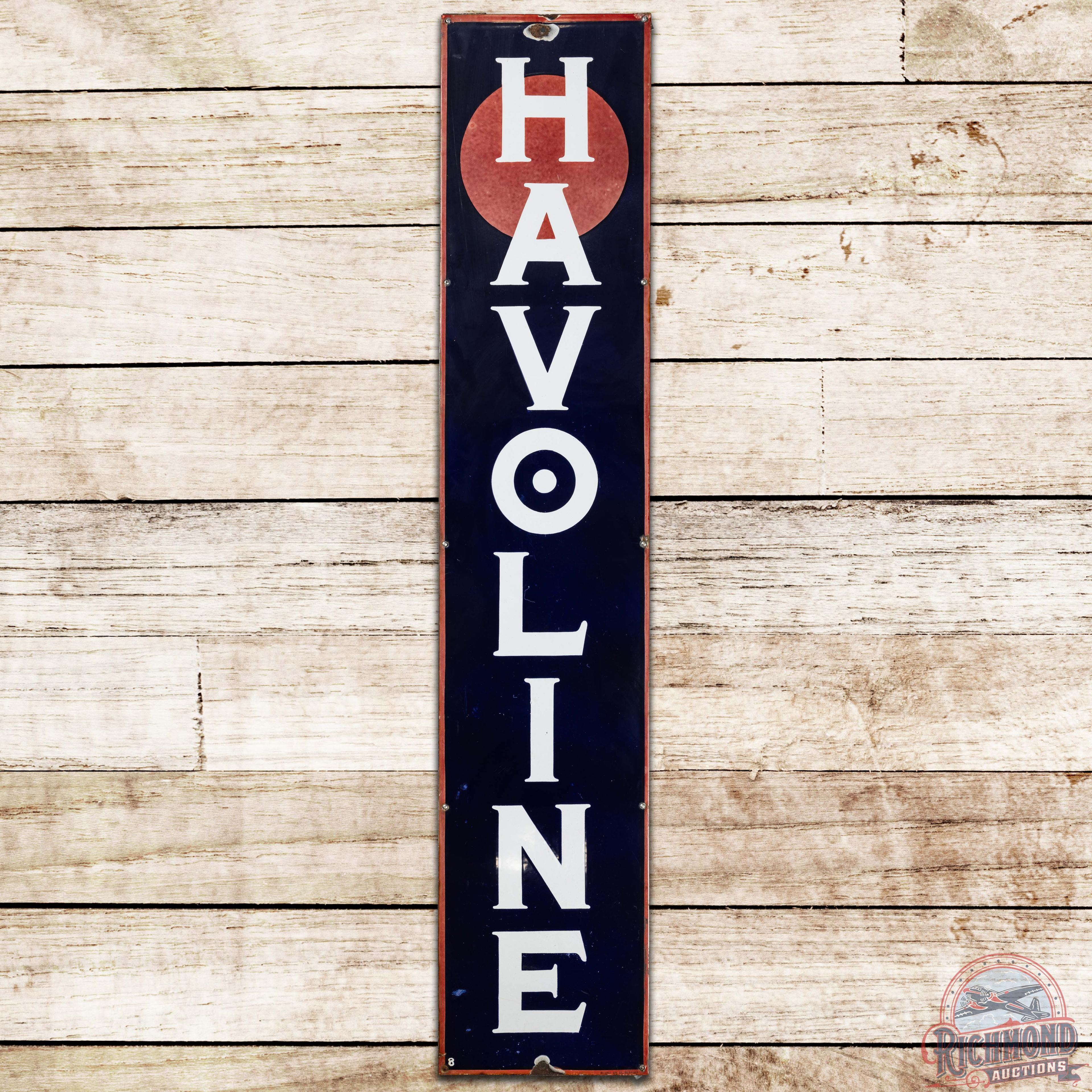 Havoline Motor Oil Vertical SS Porcelain Sign