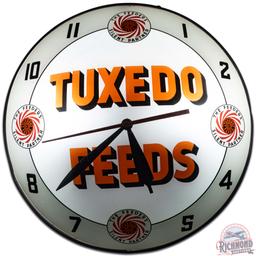 Tuxedo Feeds 15" Double Bubble Advertising Clock