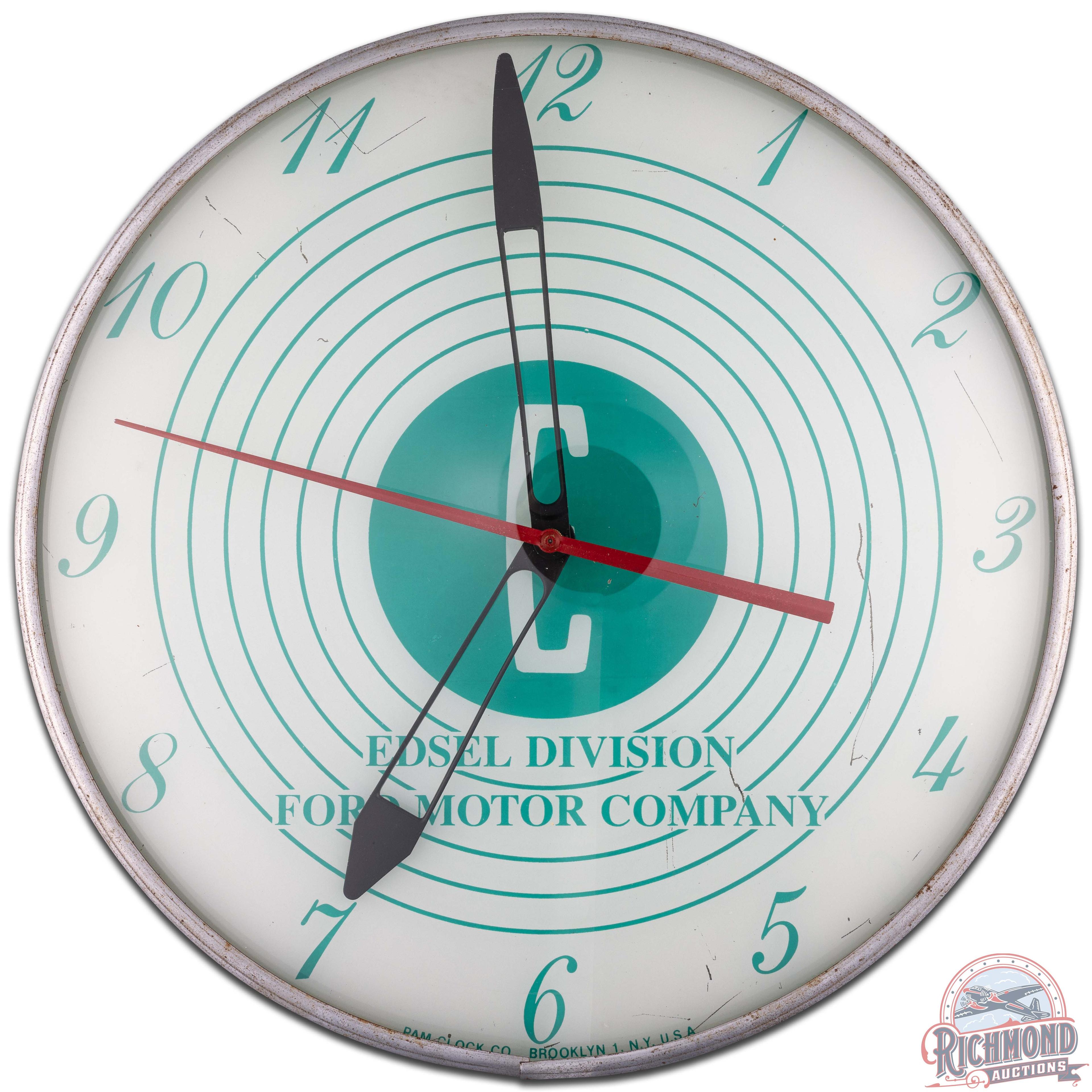 Rare Edsel Division Ford Motor Company 15" PAM Lighted Advertising Clock