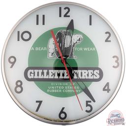 Gillette Tires A Bear for Wear 15" Advertising Clock w/ Bear & Tire