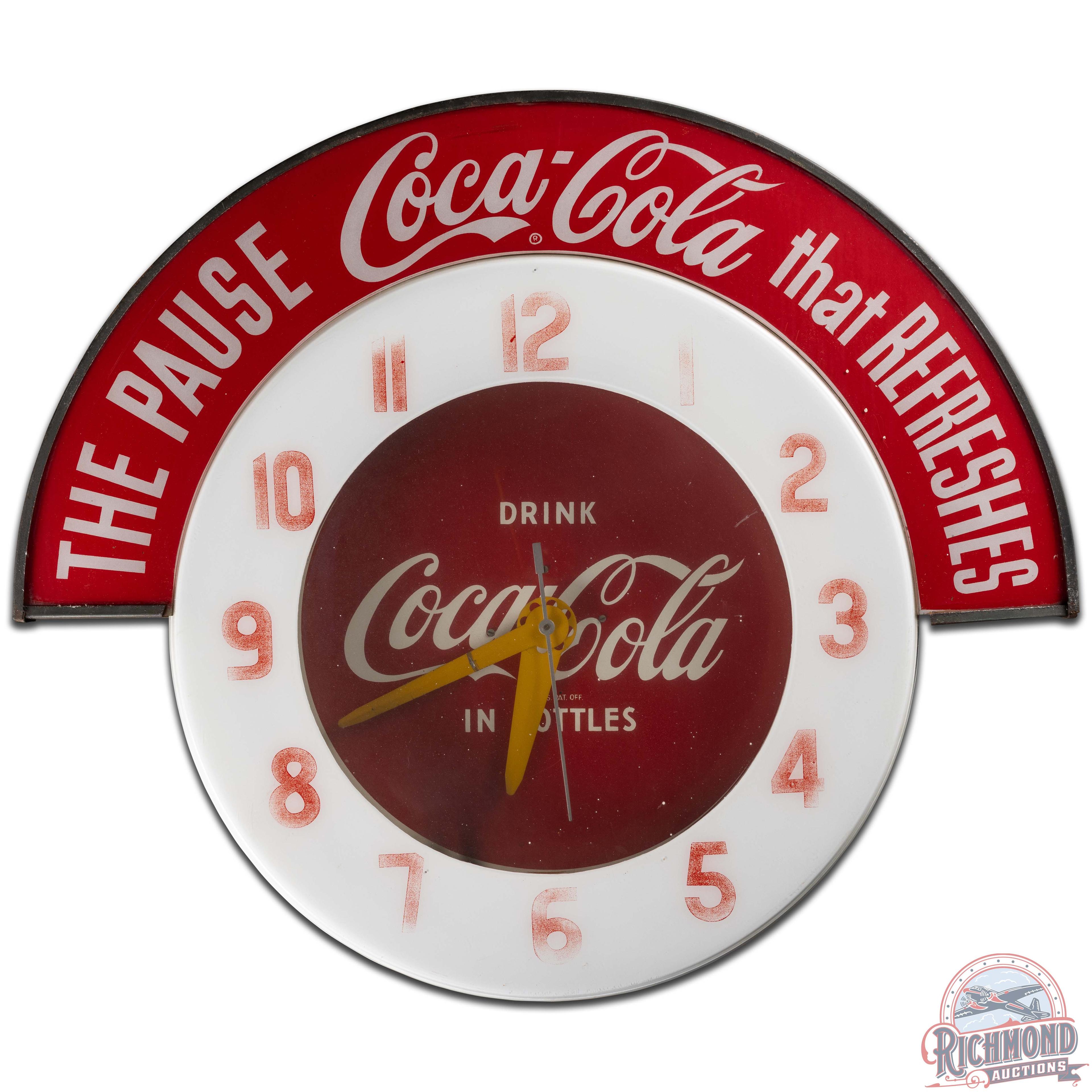 Drink Coca Cola In Bottles Cleveland Neon Advertising Clock w/ Marquee