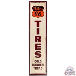Phillips 66 Tires Cold Rubber Thread Emb. SS Tin Sign w/ Logo