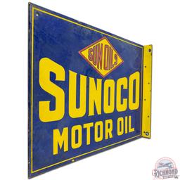 Sunoco Sun Oils Motor Oil DS Porcelain Flange Sign w/ Logo