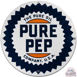 Pure Pep The Pure Oil Company 15" SS Porcelain Sign