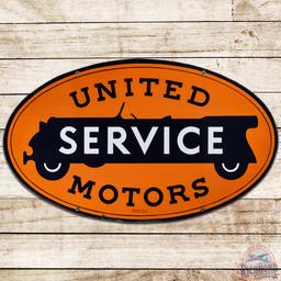 United Motors Service 48" DS Porcelain Sign "White Wheels"