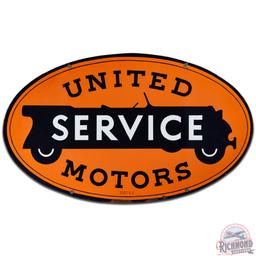 United Motors Service 48" DS Porcelain Sign "White Wheels"