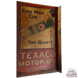 Easy Pour Can Texaco Motor Oil DS Tin Flange Sign