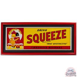 Drink Squeeze "That Distinctive" Beverage Embossed SS Tin Sign w/ Kids