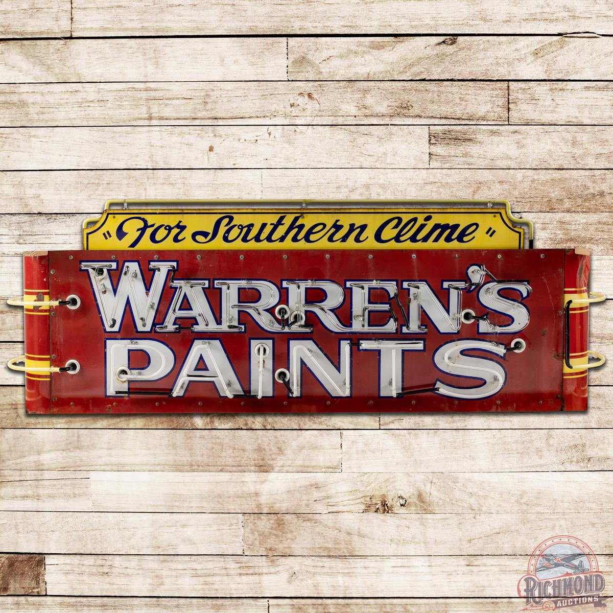 Warren's Paints "For Southern Clime" DS Porcelain Neon Sign