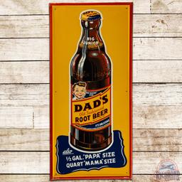 Dad's Old Fashioned Root Beer "Big Junior" SS Tin Sign w/ Bottle