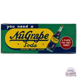 Nugrape Soda "A Flavor You Can't Forget" SS Tin Sign w/ Bottle