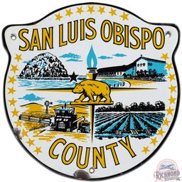 San Luis Obispo County California Die Cut SS Porcelain Truck Door Sign