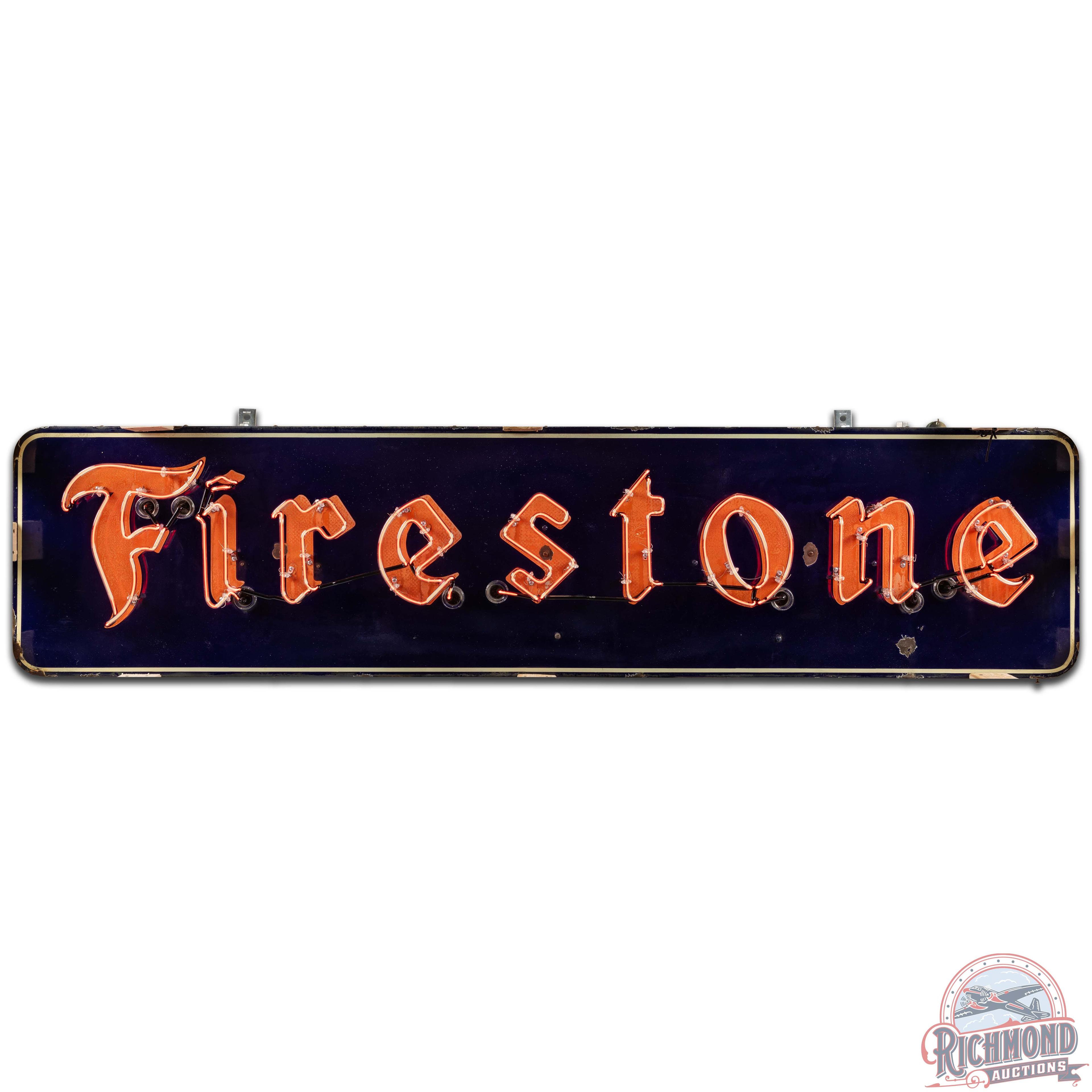 Firestone 8' Horizontal SS Porcelain Neon Sign