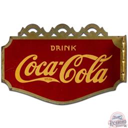 1935 Drink Coca Cola Die Cut DS Tin Flange Sign
