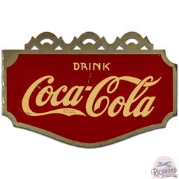 1935 Drink Coca Cola Die Cut DS Tin Flange Sign