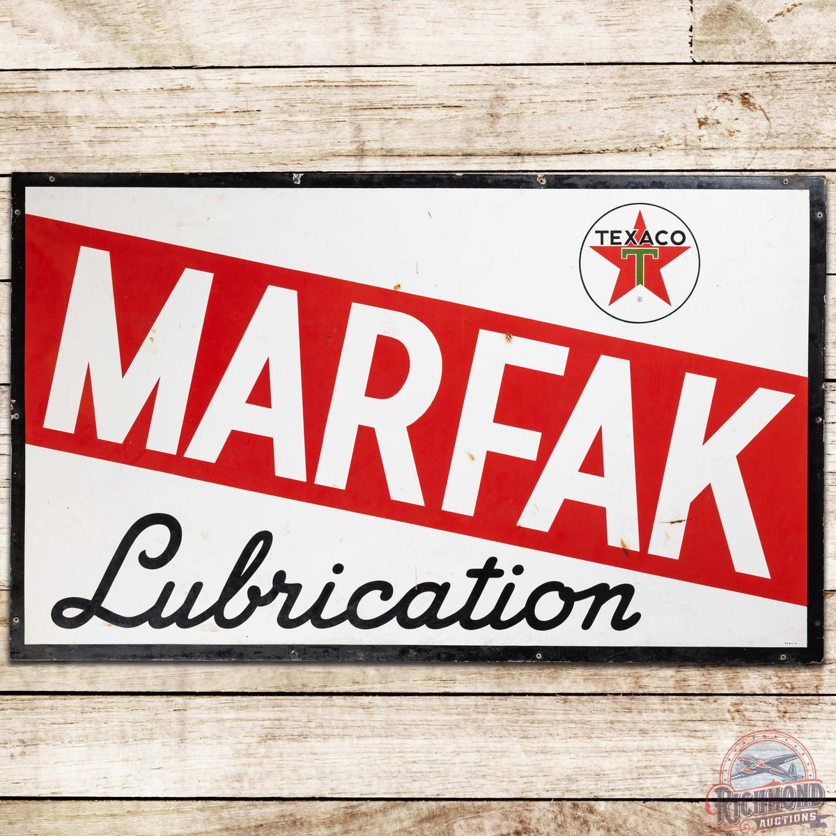 1961 SS Porcelain Marfak Lubrication SS Porcelain Sign w/ Logo