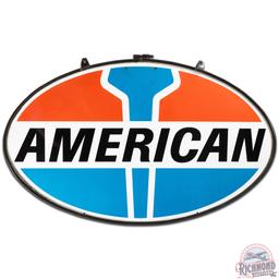 American Gasoline 6' DS Porcelain Sign w/ Ring