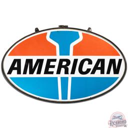 American Gasoline 6' DS Porcelain Sign w/ Ring