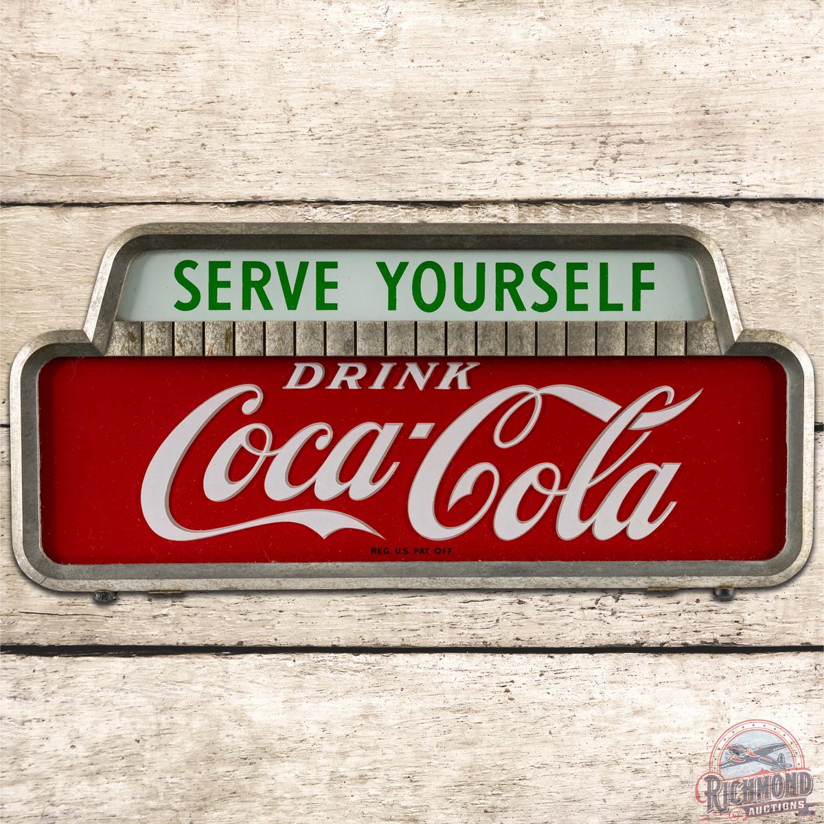 Drink Coca Cola Serve Yourself Lighted Counter Top Display Sign