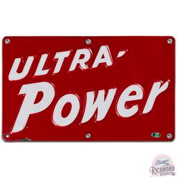 Utoco Ultra Power Gasoline Emb. SS Porcelain Pump Plate Sign