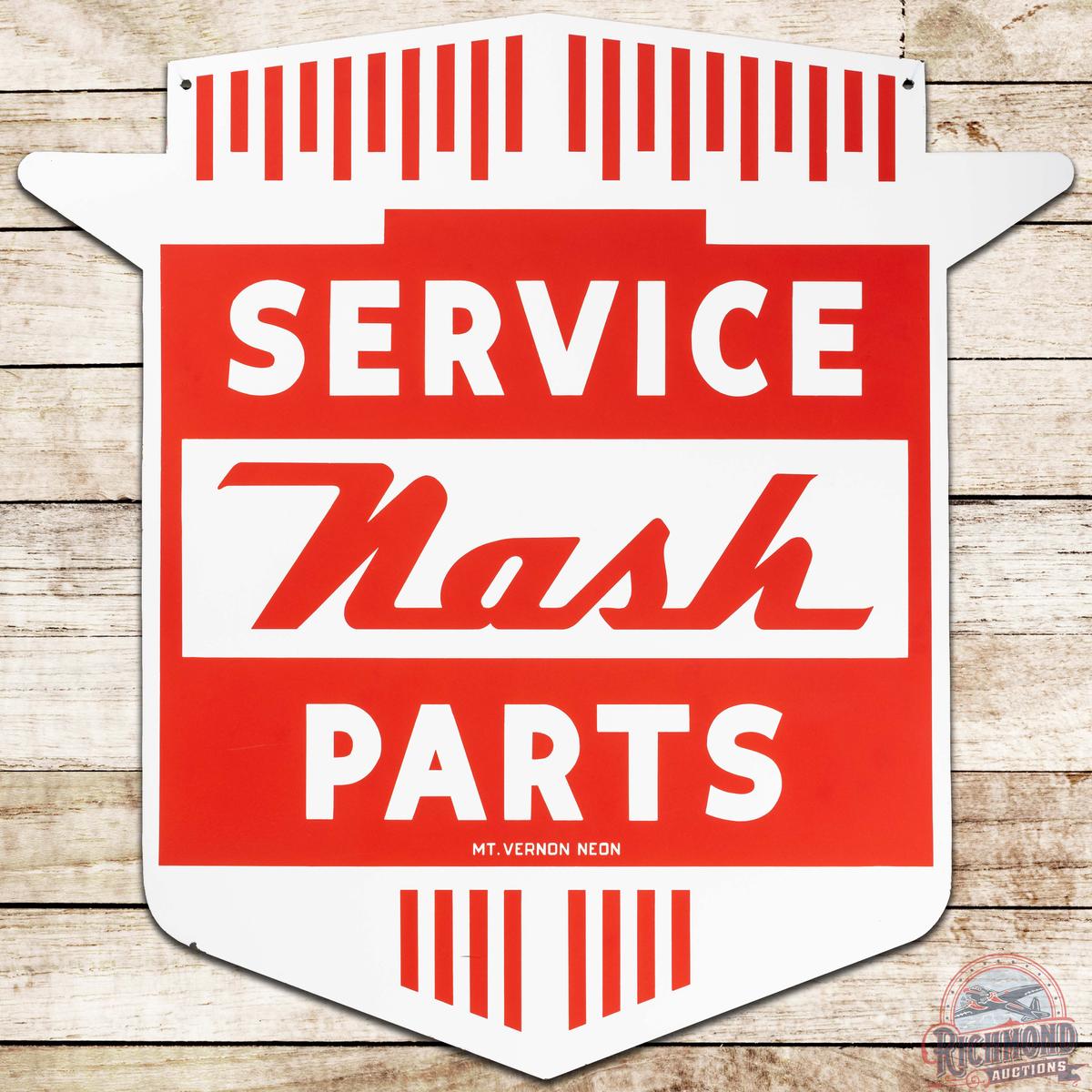 Nash Service Parts 46" Die Cut DS Porcelain Sign