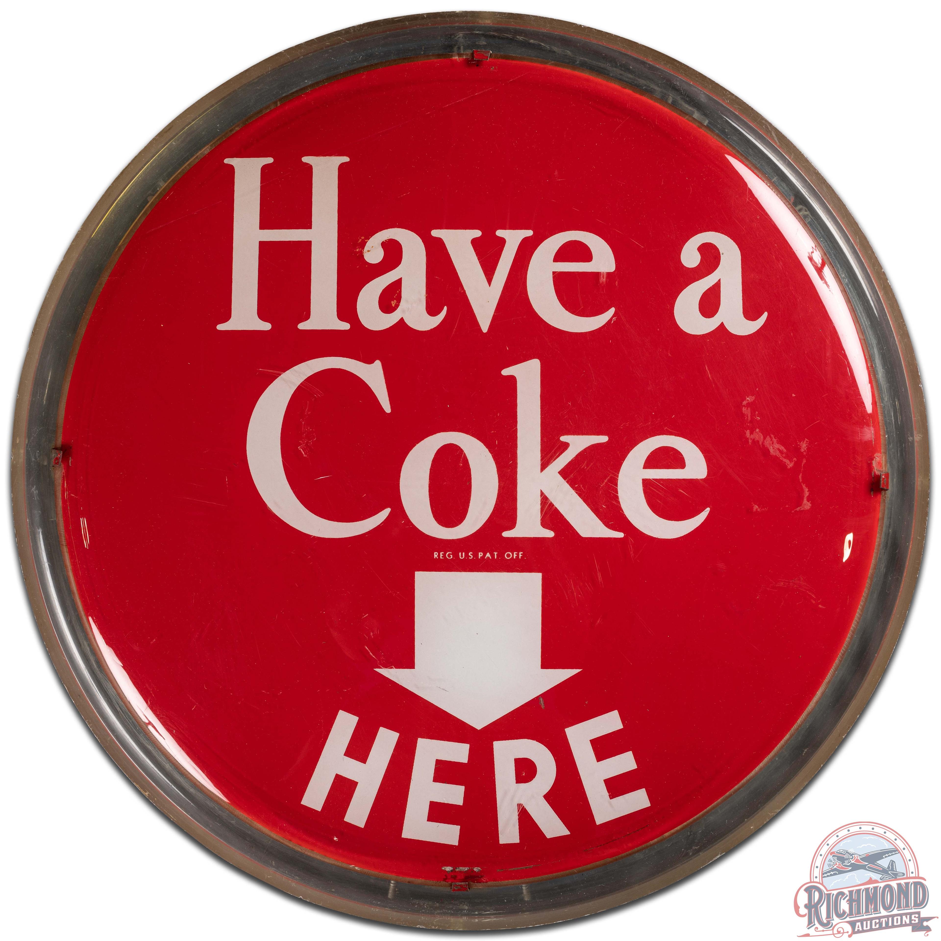 Have a Coke Here DS Lighted Advertising Sign w/ Arrow