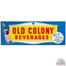 1948 Old Colony Beverages Emb. SS Tin Sign w/ Bottle