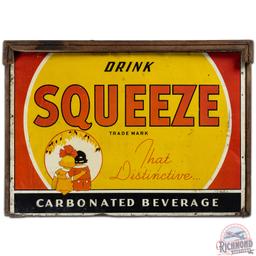 Drink Squeeze "That Distinctive" Beverage 30" Embossed SS Tin Sign w/ Kids