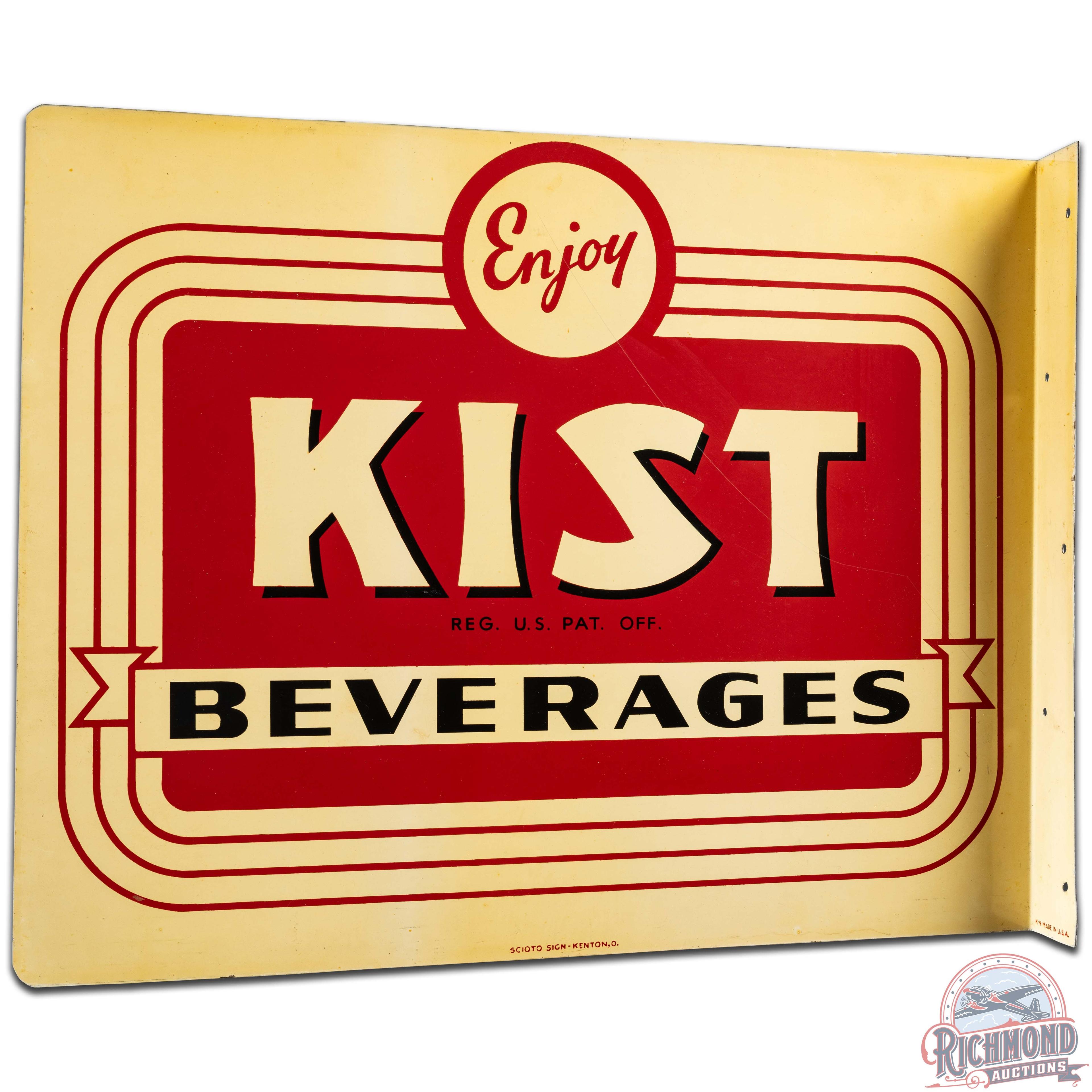 Enjoy Kist Beverages DS Tin Flange Sign